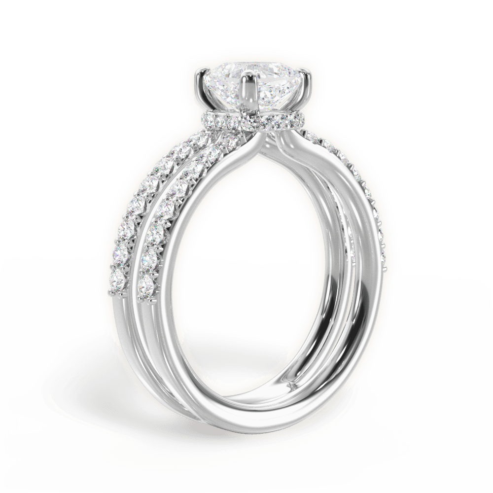 Christie Cushion Cut Lab Grown Diamond 18Kt White Gold Engagement Ring - View 3