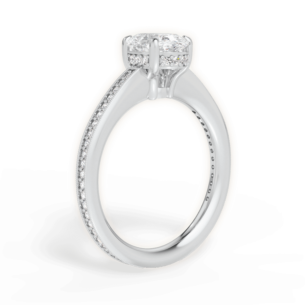 Janet Oval Cut Lab Grown Diamond Platinum Engagement Ring - View 4
