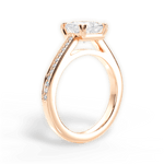 Denise Princess Cut Lab Grown Diamond 18Kt Rose Gold Engagement Ring - View 3
