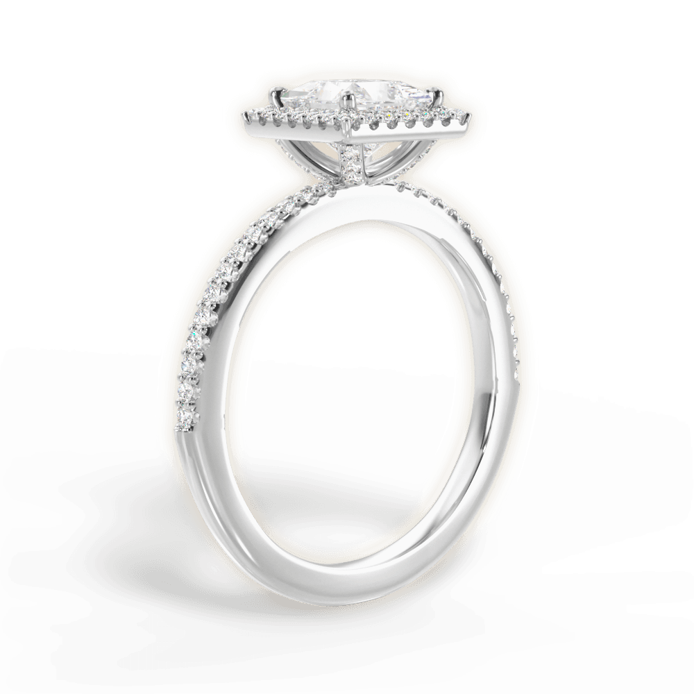 Joanne Princess Cut Lab Grown Diamond 14Kt White Gold Engagement Ring - View 3