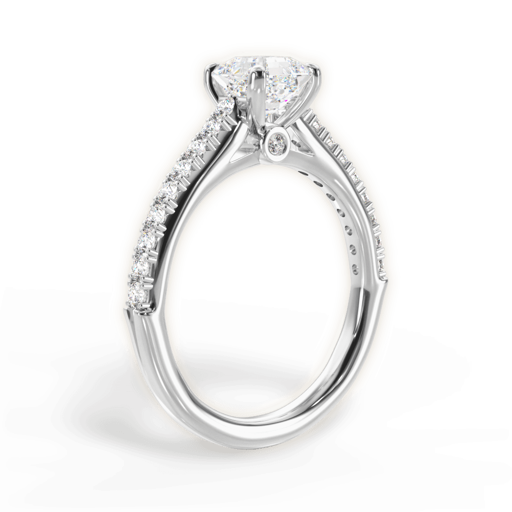 Frances Asscher Cut Lab Grown Diamond 14Kt White Gold Engagement Ring - View 2