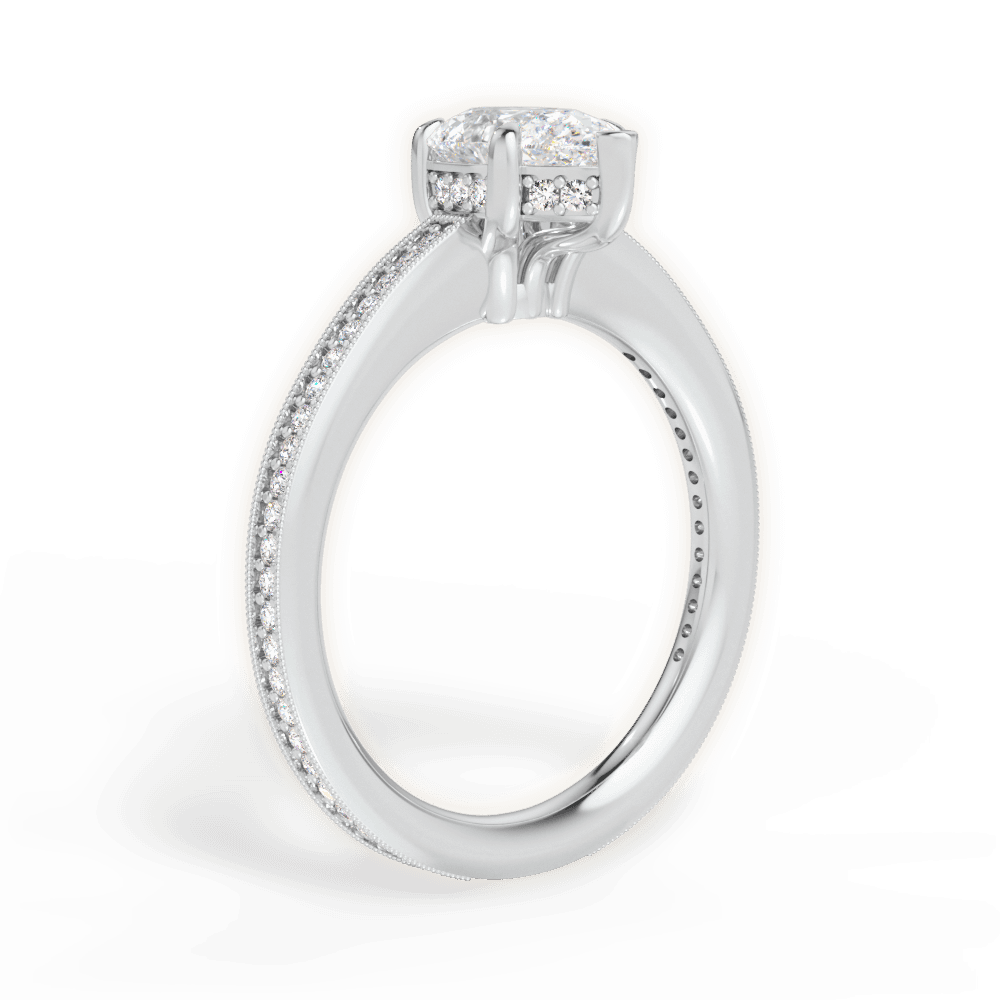 Janet Pear Cut Lab Grown Diamond 14Kt White Gold Engagement Ring - View 2