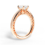 Donna Emerald Cut Lab Grown Diamond 18Kt Rose Gold Engagement Ring - View 2