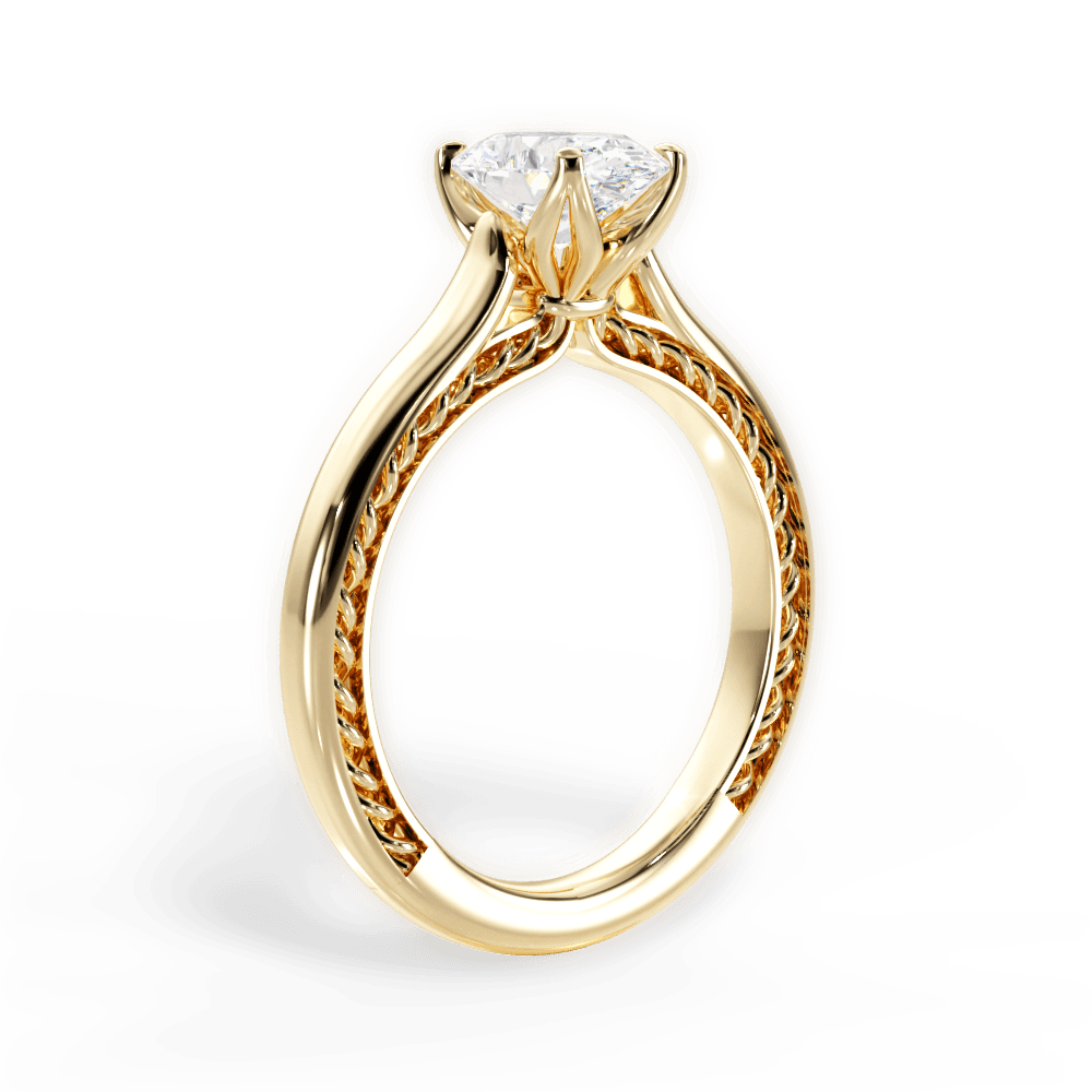 Carrie Oval Cut Lab Grown Diamond 18Kt Yellow Gold Engagement Ring - View 2
