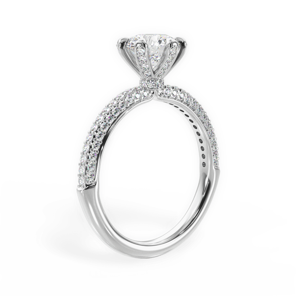 Linda Round Cut Lab Grown Diamond Platinum Engagement Ring - View 3