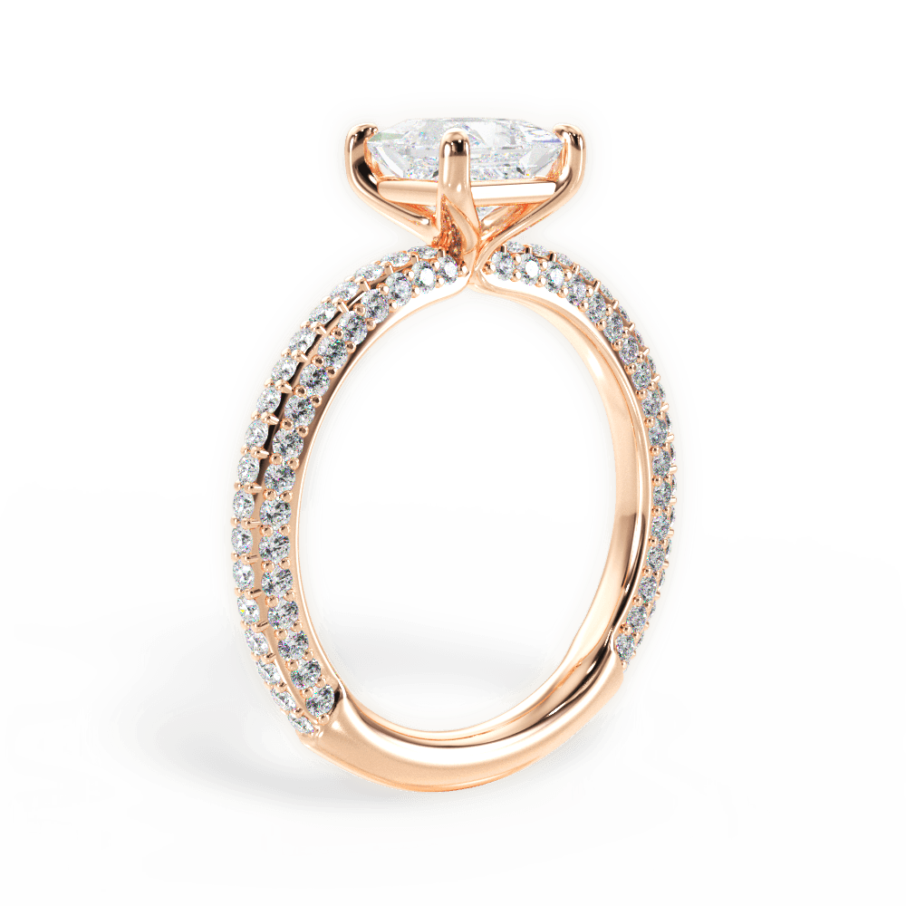 Kristen Princess Cut Lab Grown Diamond 18Kt Rose Gold Engagement Ring - View 4