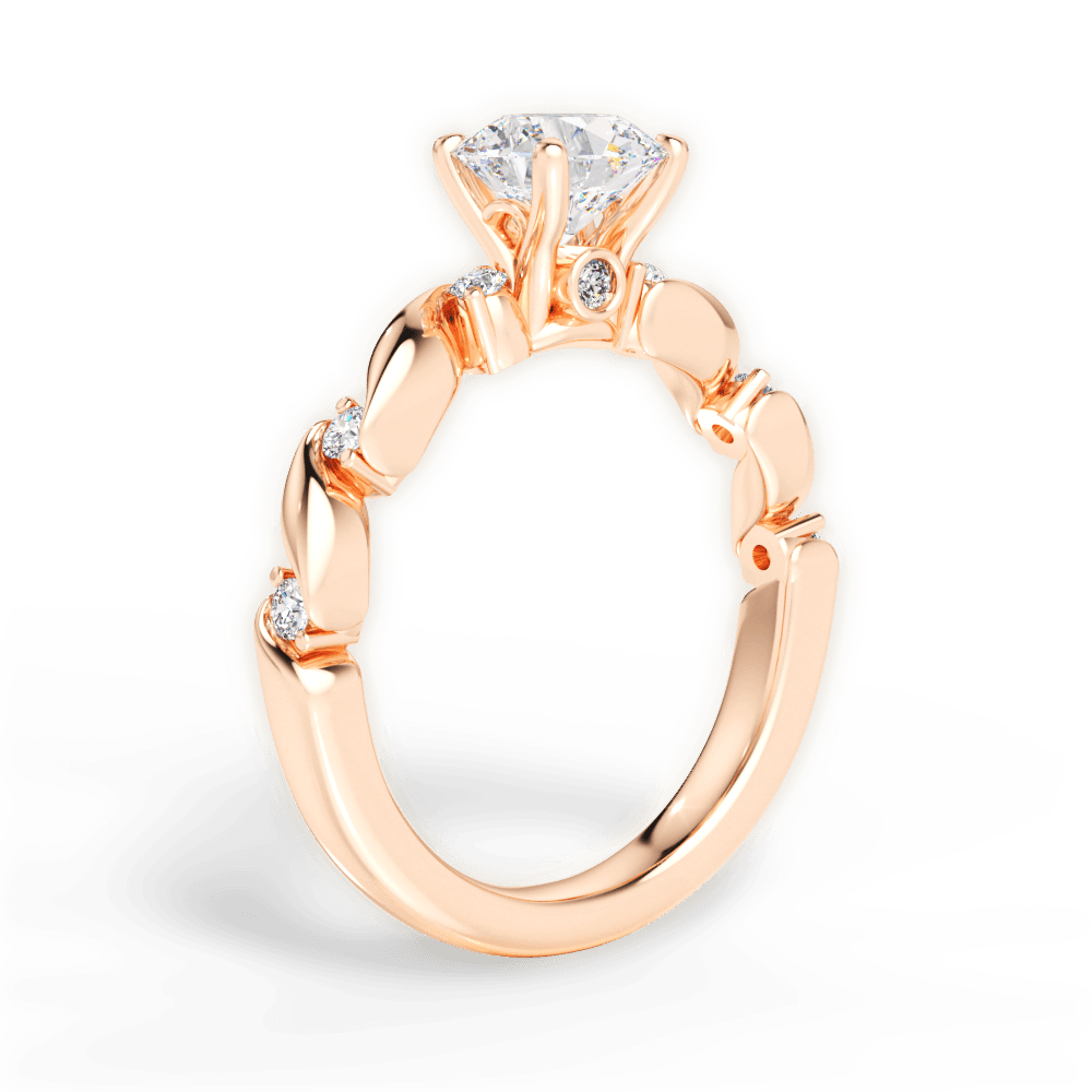 Emma Round Cut Lab Grown Diamond 18Kt Rose Gold Engagement Ring - View 4
