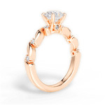 Emma Round Cut Lab Grown Diamond 18Kt Rose Gold Engagement Ring - View 4