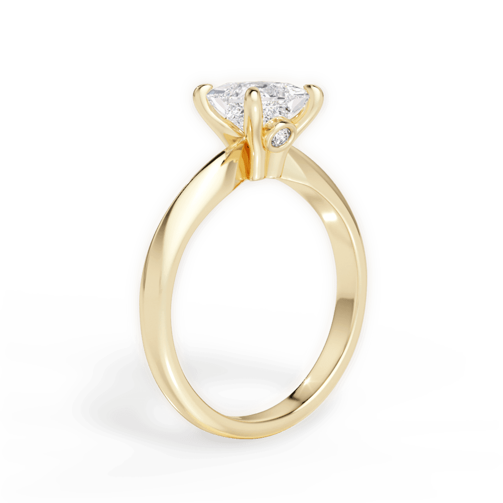 Diana Princess Cut Lab Grown Diamond 18Kt Yellow Gold Engagement Ring - View 2