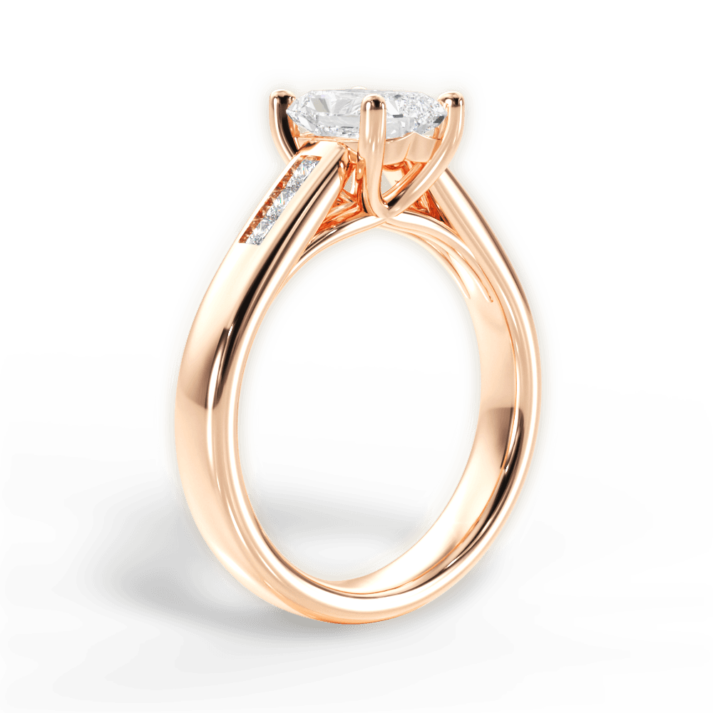 Brittany Radiant Cut Lab Grown Diamond 18Kt Rose Gold Engagement Ring - View 3