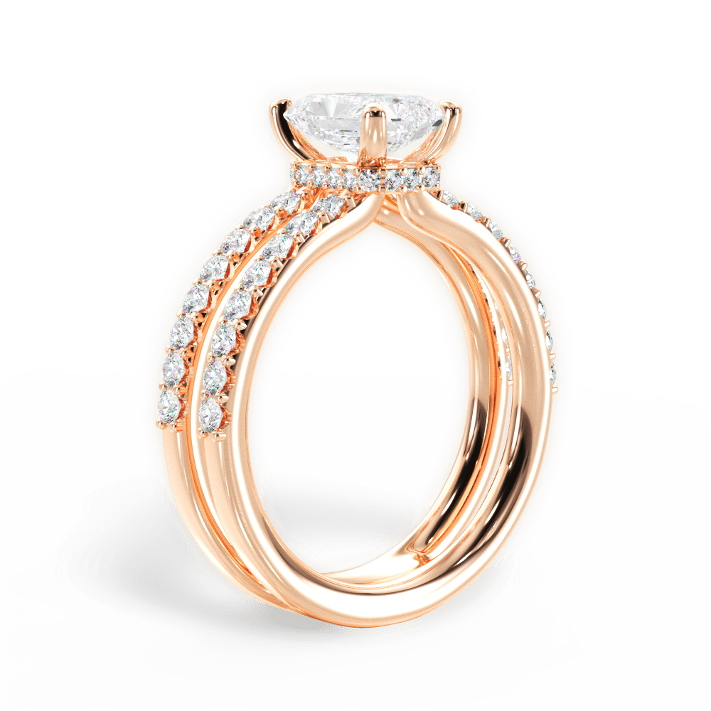 Christie Radiant Cut Lab Grown Diamond 18Kt Rose Gold Engagement Ring - View 4