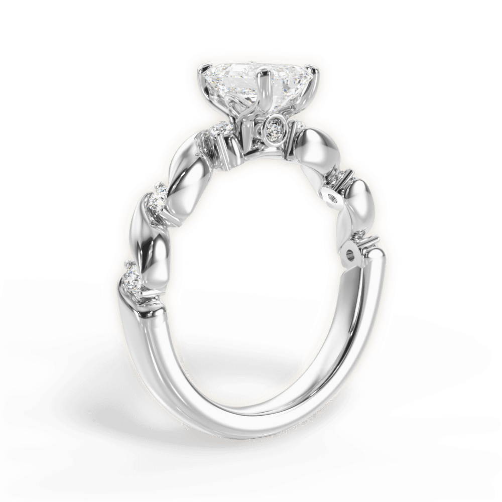 Emma Emerald Cut Lab Grown Diamond Platinum Engagement Ring - View 2