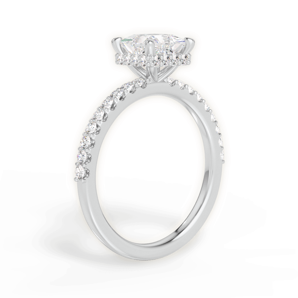 Isabella Princess Cut Lab Grown Diamond Platinum Engagement Ring - View 2