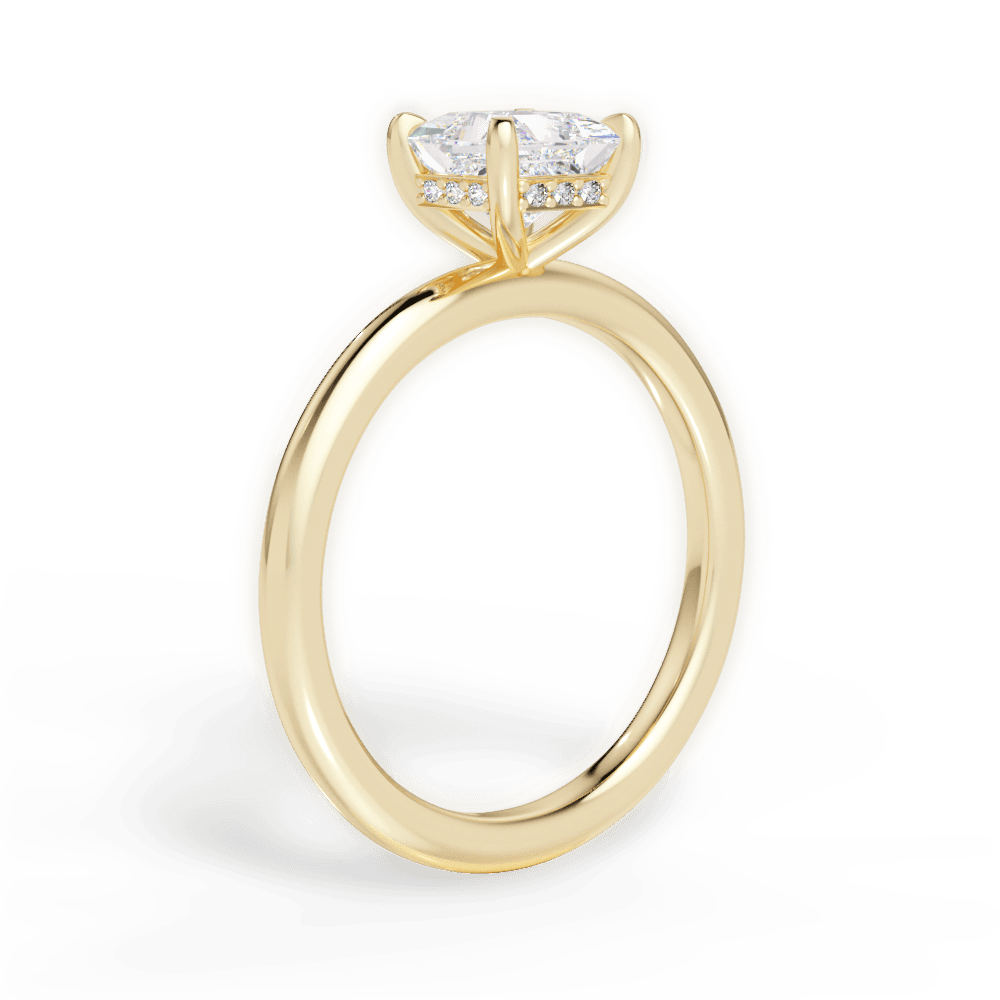 Brenda Princess Cut Lab Grown Diamond 18Kt Yellow Gold Engagement Ring - View 2