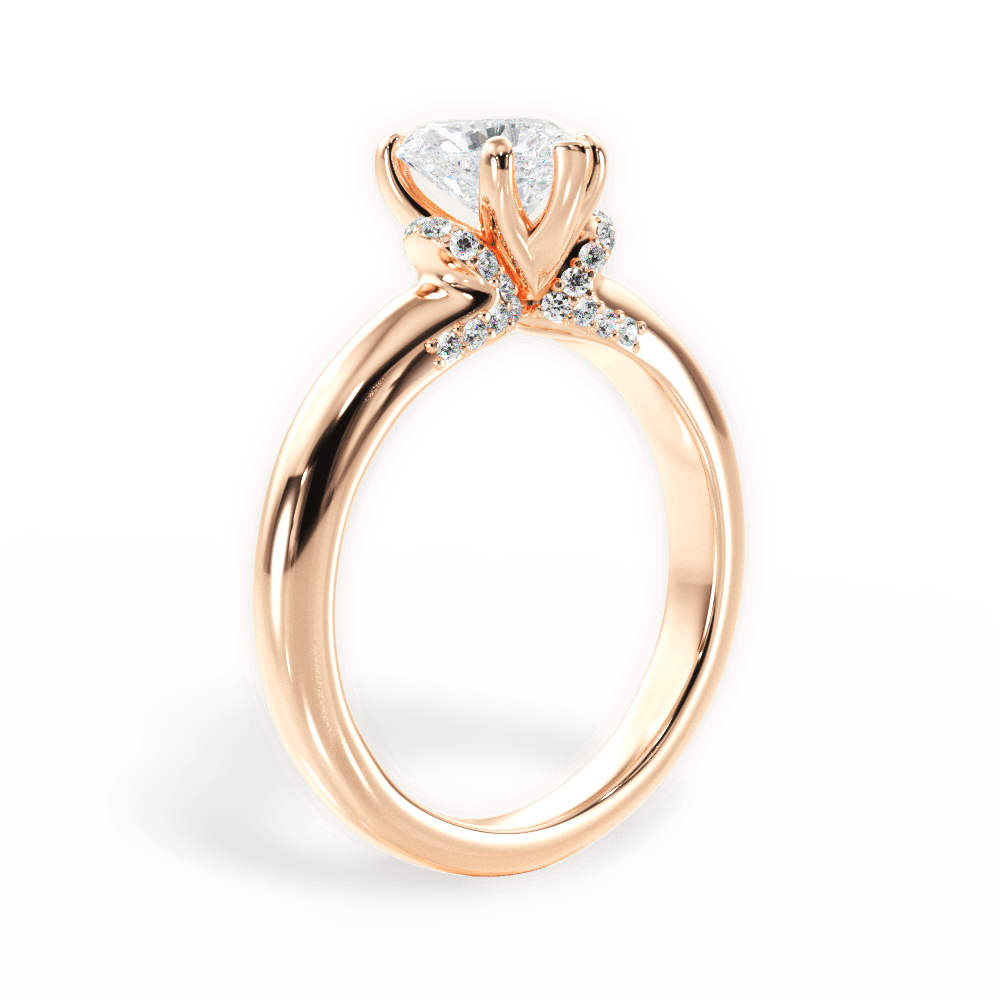 Florence Heart Cut Lab Grown Diamond 18Kt Rose Gold Engagement Ring - View 2