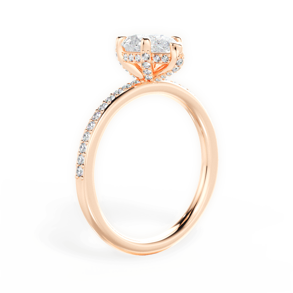 Janice Pear Cut Lab Grown Diamond 18Kt Rose Gold Engagement Ring - View 4