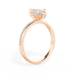 Janice Pear Cut Lab Grown Diamond 18Kt Rose Gold Engagement Ring - View 4