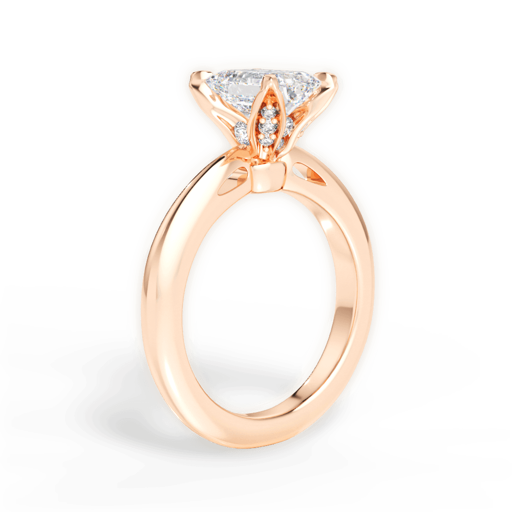 Elaine Emerald Cut Lab Grown Diamond 18Kt Rose Gold Engagement Ring - View 3