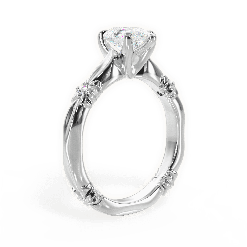 Claire Pear Cut Lab Grown Diamond 18Kt White Gold Engagement Ring - View 3