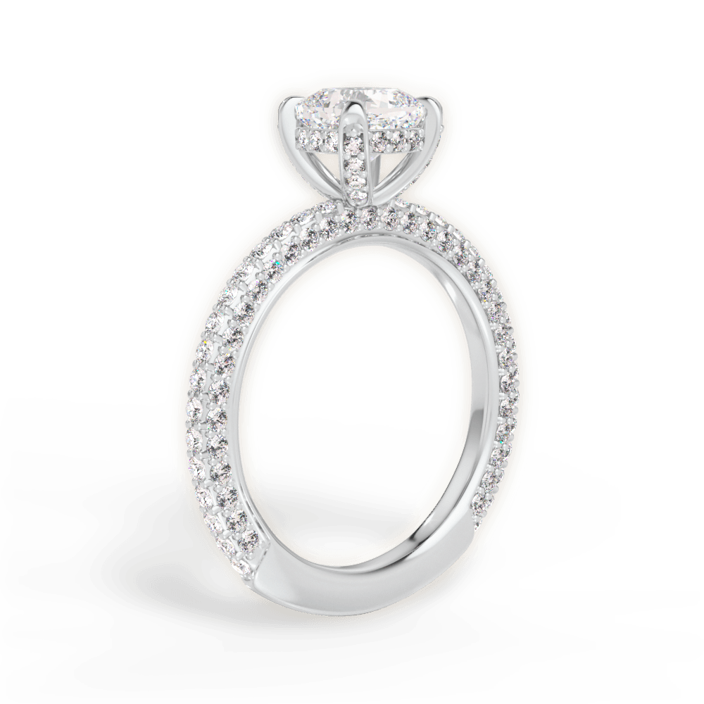 Madeline Cushion Cut Lab Grown Diamond 18Kt White Gold Engagement Ring - View 3