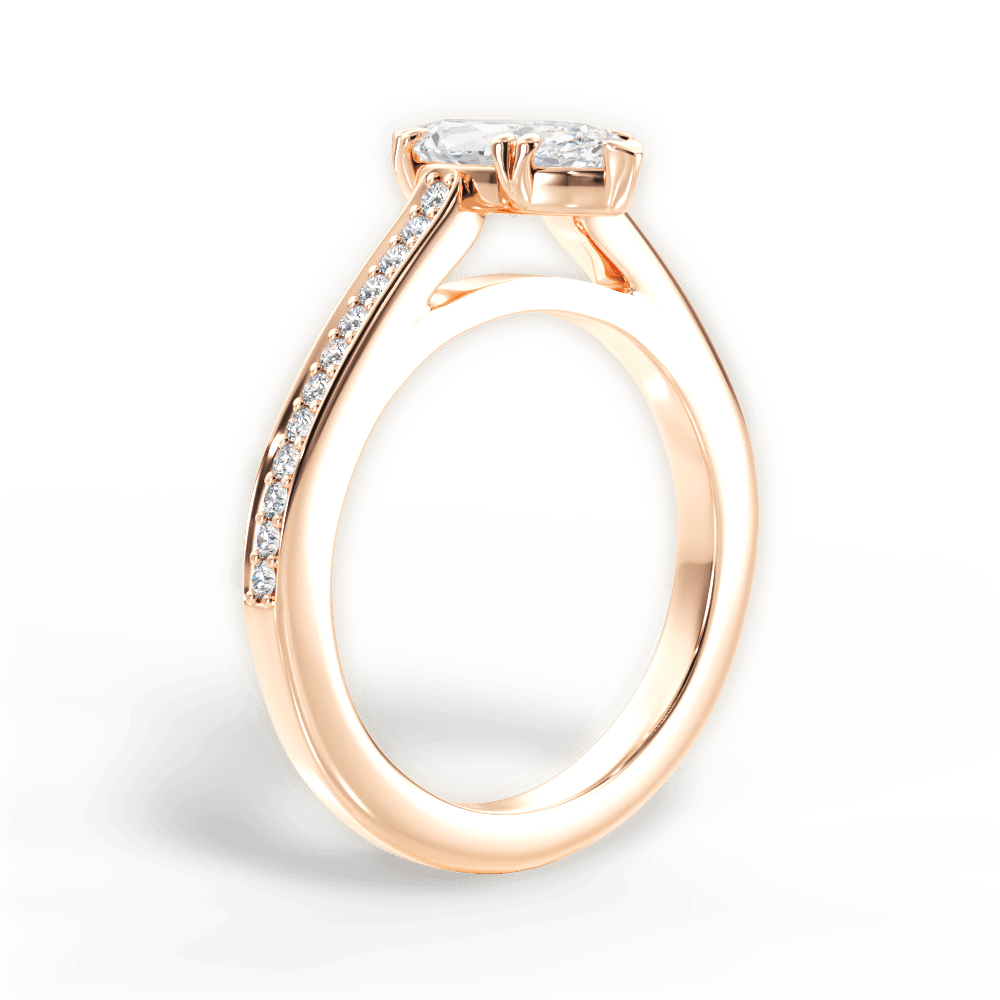 Denise Marquise Cut Lab Grown Diamond 18Kt Rose Gold Engagement Ring - View 4