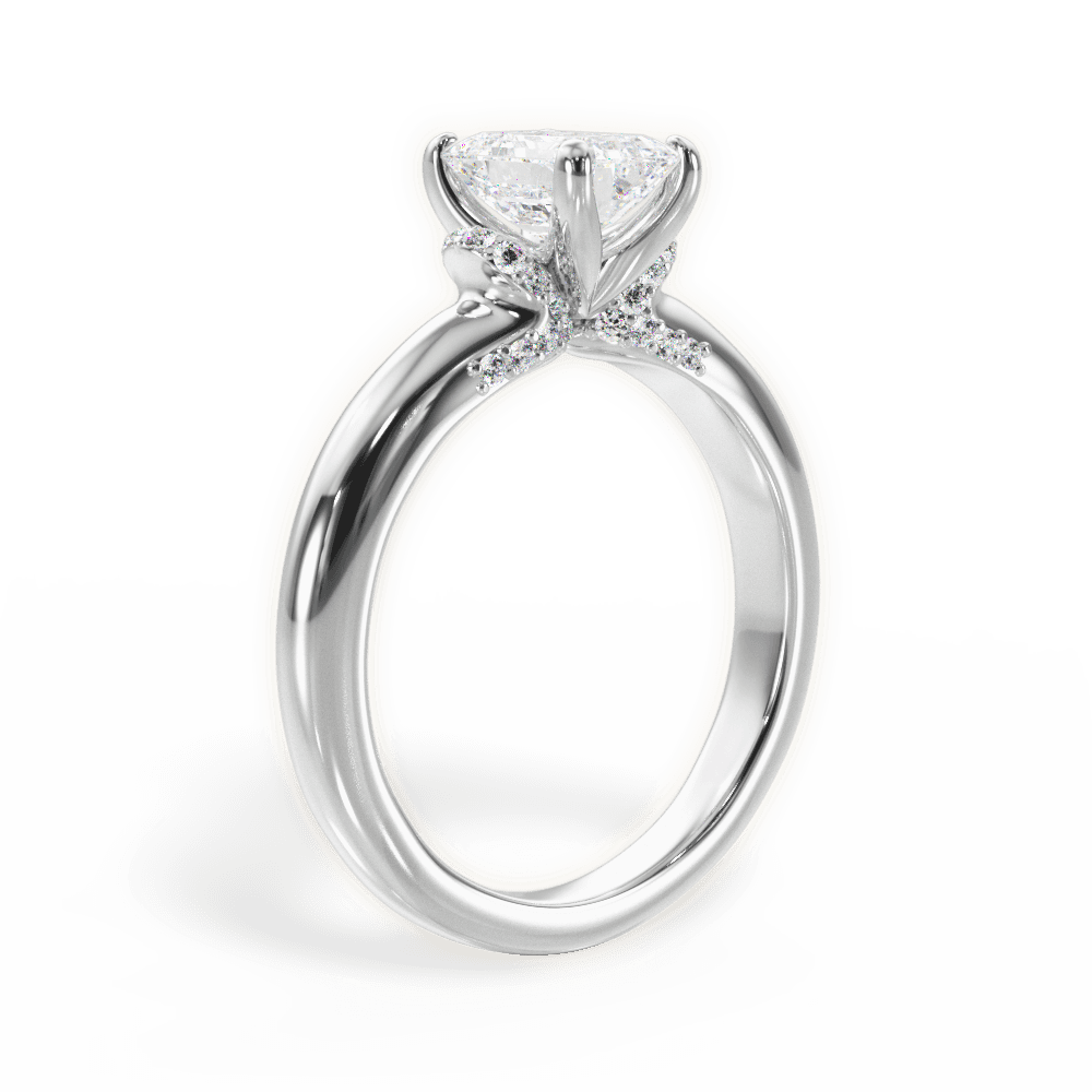 Florence Emerald Cut Lab Grown Diamond Platinum Engagement Ring - View 3