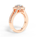 Mackenzie Round Cut Lab Grown Diamond 18Kt Rose Gold Engagement Ring - View 4