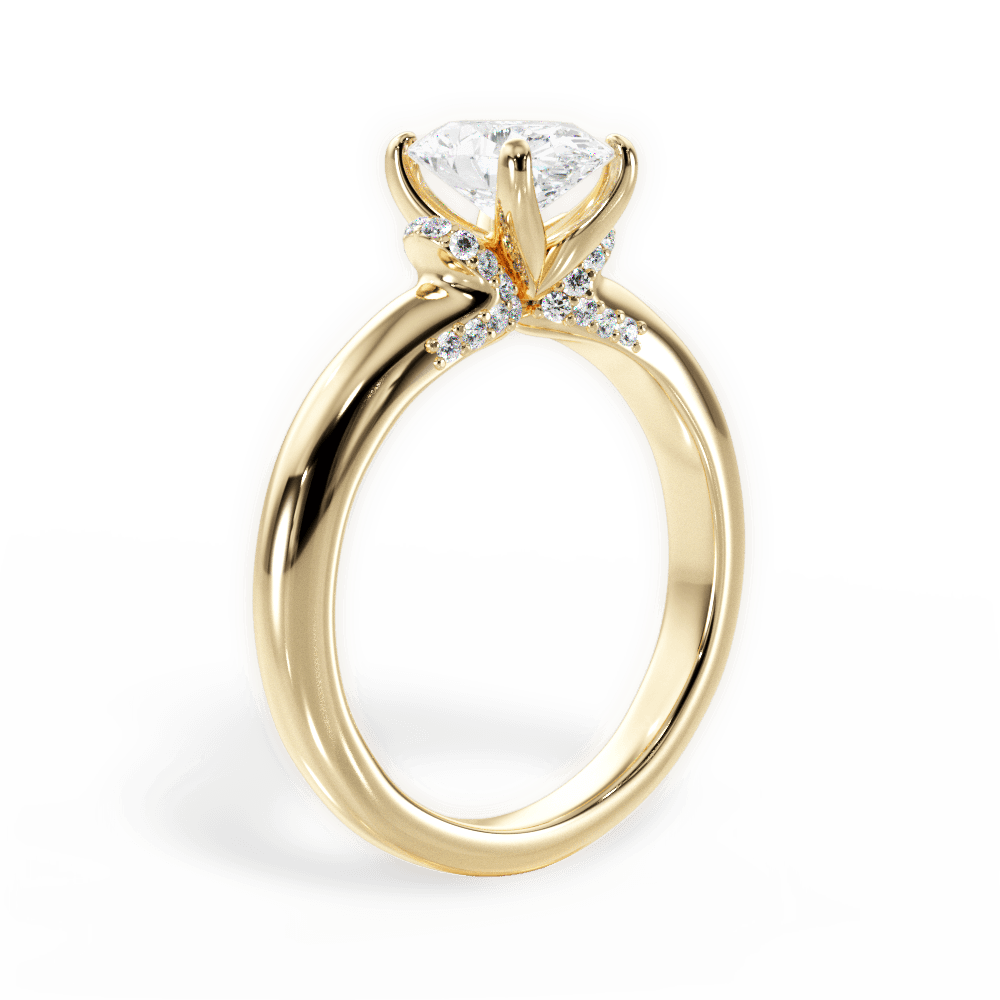 Florence Oval Cut Lab Grown Diamond 18Kt Yellow Gold Engagement Ring - View 2
