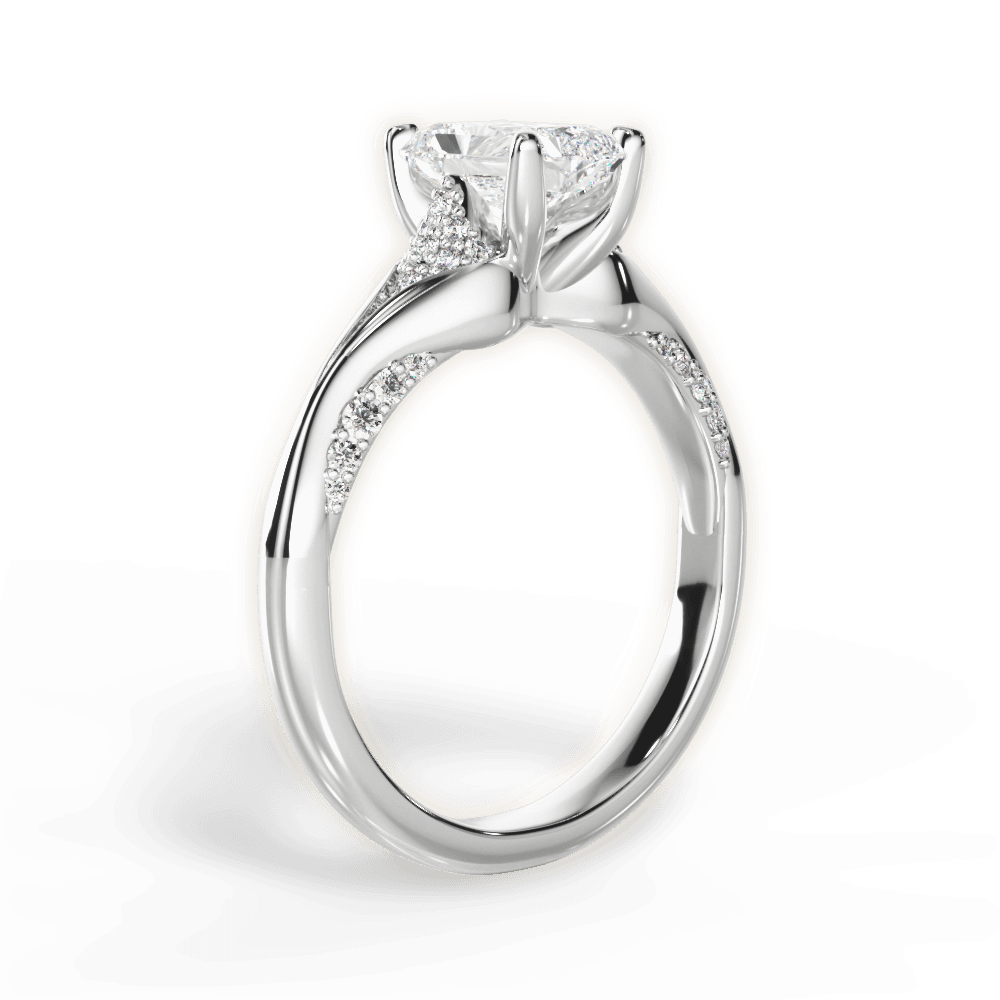 Isabel Radiant Cut Lab Grown Diamond Platinum Engagement Ring - View 2