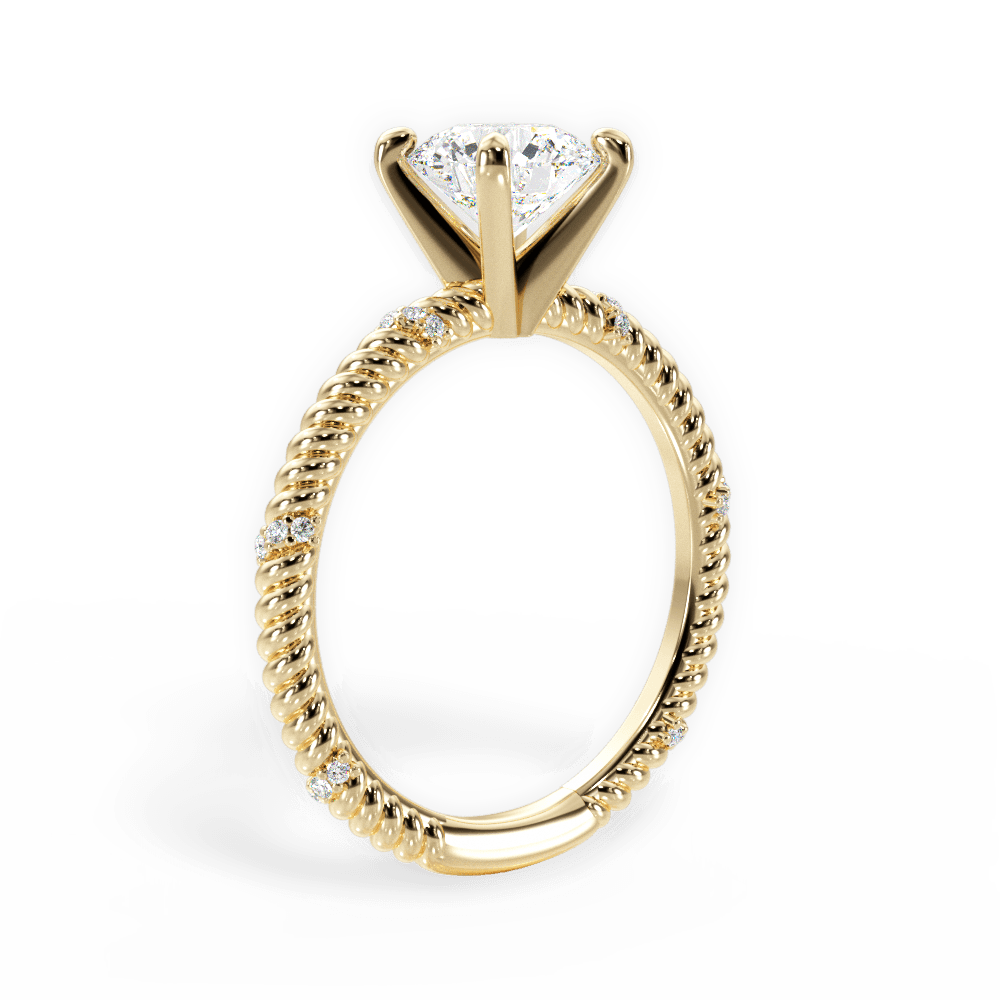 Chloe Round Cut Lab Grown Diamond 18Kt Yellow Gold Engagement Ring - View 3
