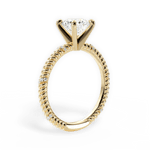 Chloe Round Cut Lab Grown Diamond 18Kt Yellow Gold Engagement Ring - View 3