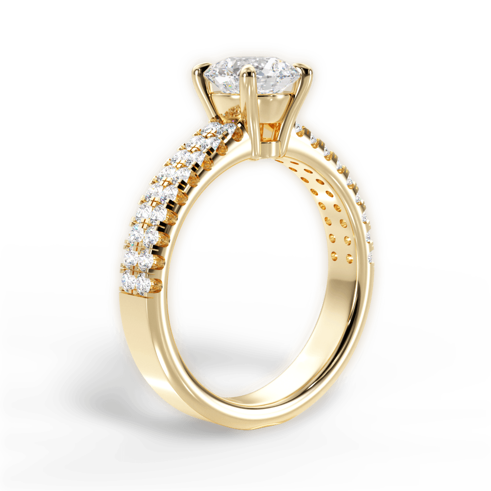 Kayla Round Cut Lab Grown Diamond 18Kt Yellow Gold Engagement Ring - View 2