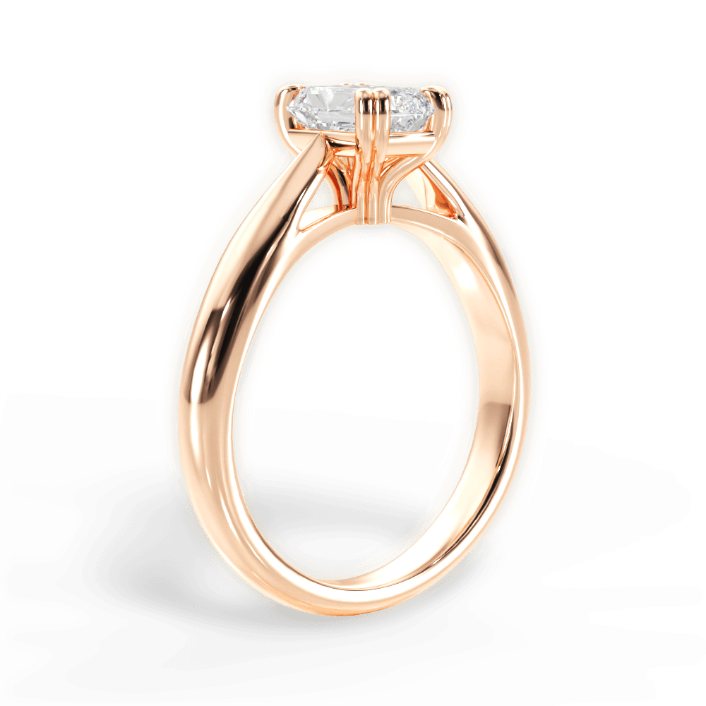 Gillian Radiant Cut Lab Grown Diamond 18Kt Rose Gold Engagement Ring - View 3