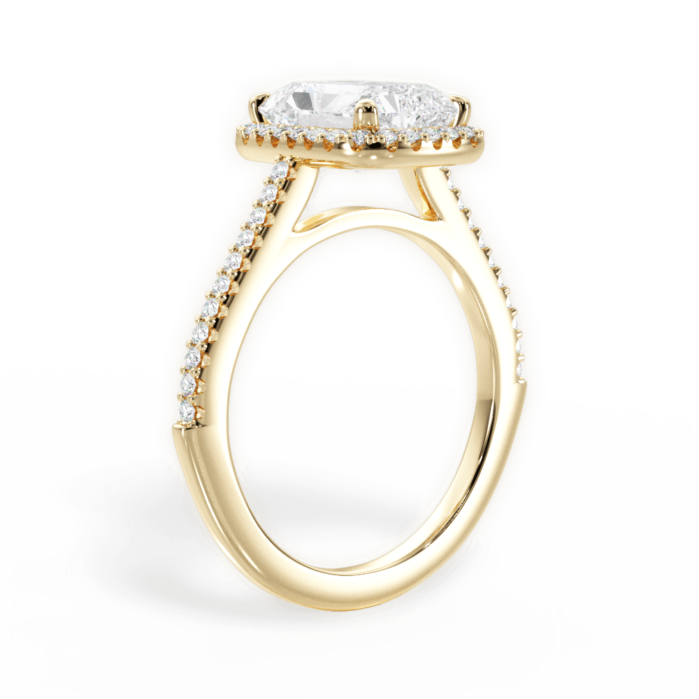 Jeanne Radiant Cut Lab Grown Diamond 18Kt Yellow Gold Engagement Ring - View 2