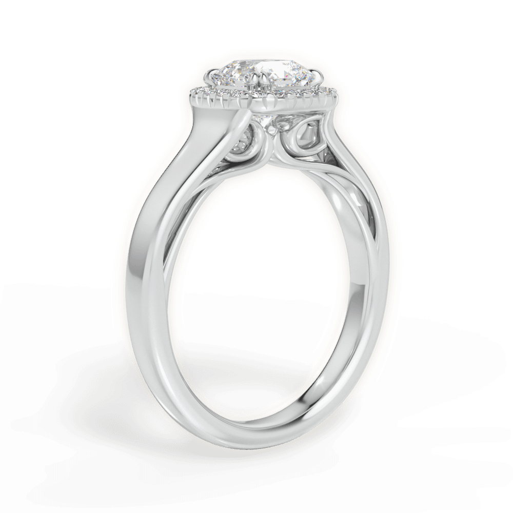 Jasmin Asscher Cut Lab Grown Diamond 14Kt White Gold Engagement Ring - View 3