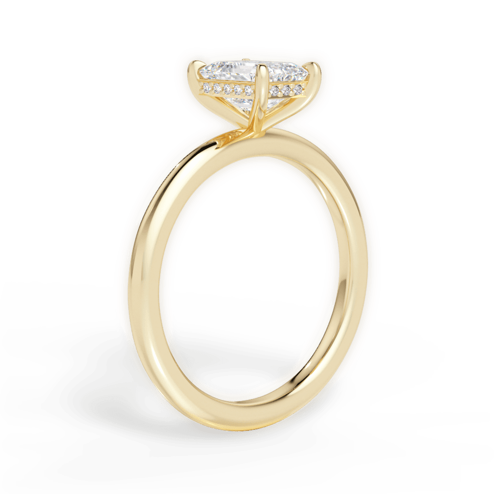 Brenda Emerald Cut Lab Grown Diamond 18Kt Yellow Gold Engagement Ring - View 2