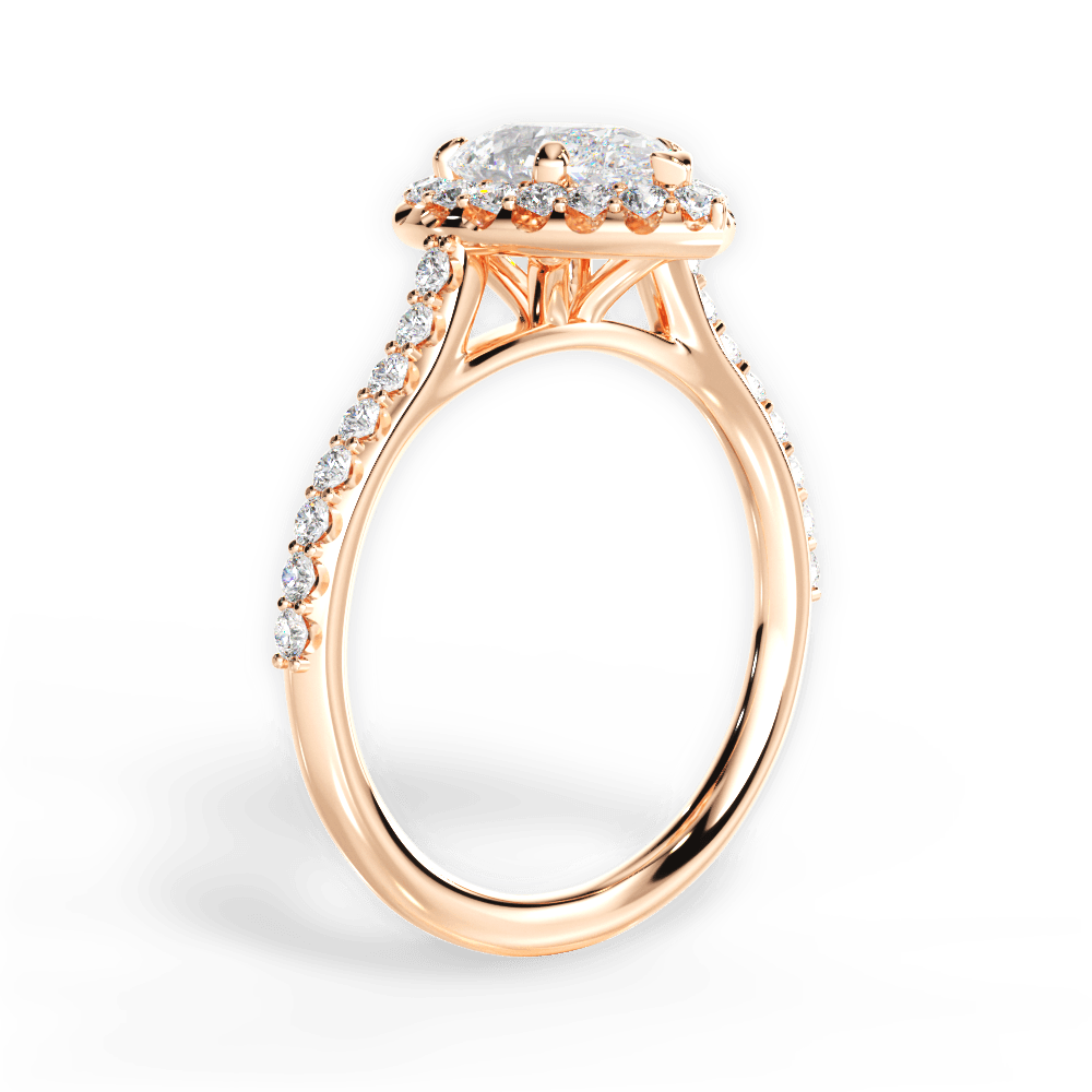Leah Pear Cut Lab Grown Diamond 18Kt Rose Gold Engagement Ring - View 3