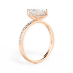 Janice Emerald Cut Lab Grown Diamond 18Kt Rose Gold Engagement Ring - View 4