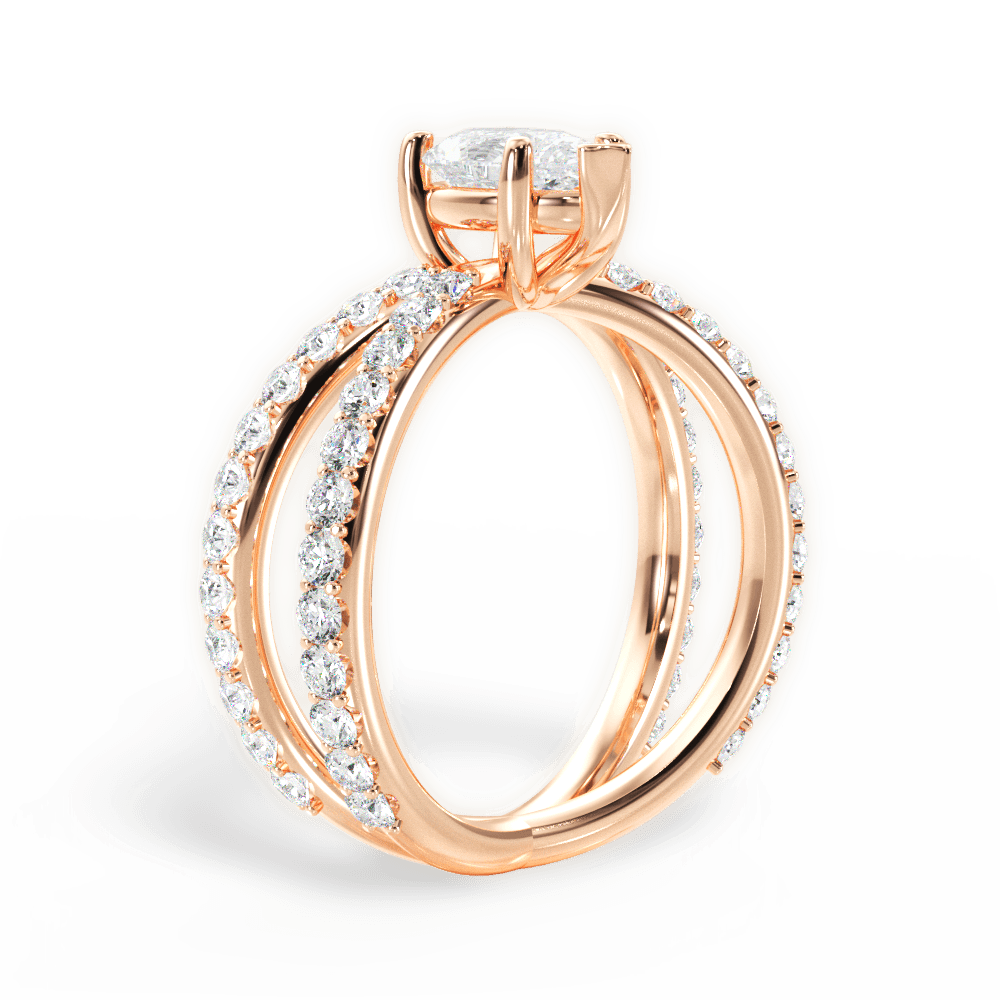Lauren Pear Cut Lab Grown Diamond 18Kt Rose Gold Engagement Ring - View 4