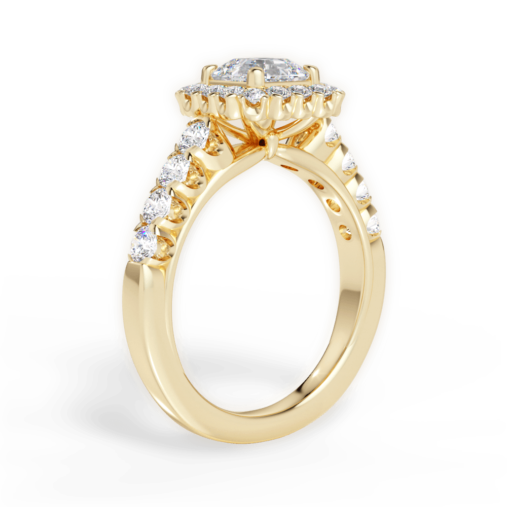 Lacey Asscher Cut Lab Grown Diamond 18Kt Yellow Gold Engagement Ring - View 2