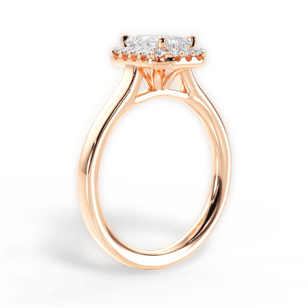 Fiona Emerald Cut Lab Grown Diamond 18Kt Rose Gold Engagement Ring - View 2