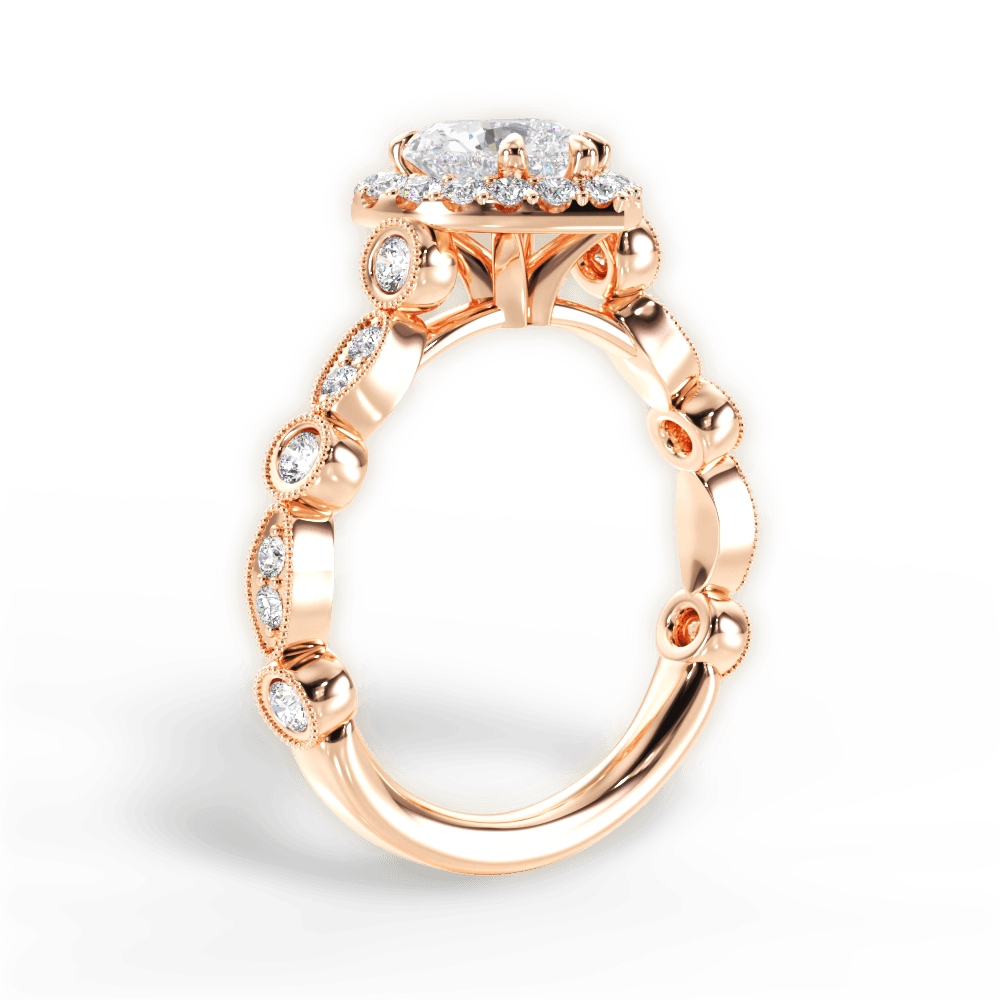 Irene Heart Cut Lab Grown Diamond 18Kt Rose Gold Engagement Ring - View 3