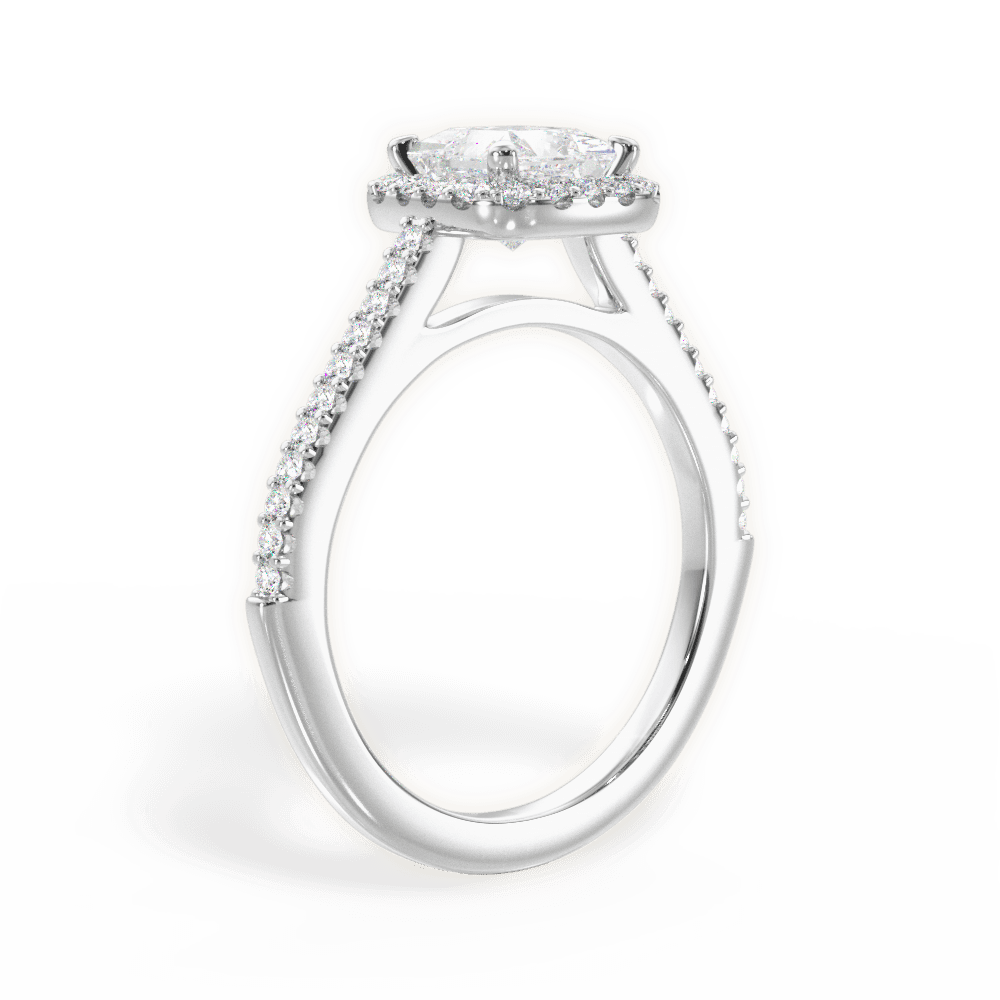 Jeanne Princess Cut Lab Grown Diamond 14Kt White Gold Engagement Ring - View 3