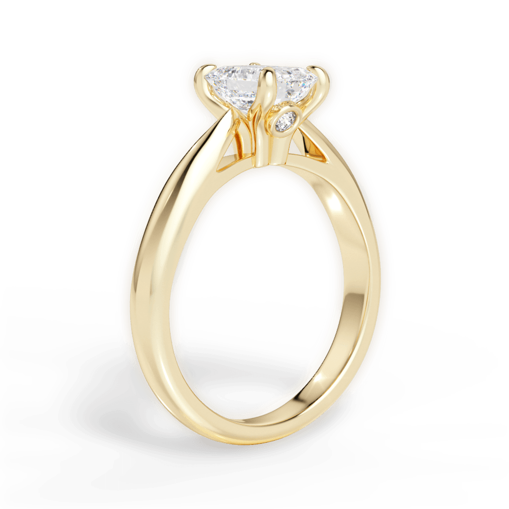 Dolores Emerald Cut Lab Grown Diamond 18Kt Yellow Gold Engagement Ring - View 2