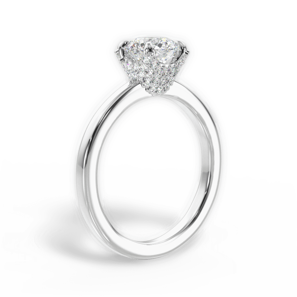 Gemma Round Cut Lab Grown Diamond 18Kt White Gold Engagement Ring - View 4