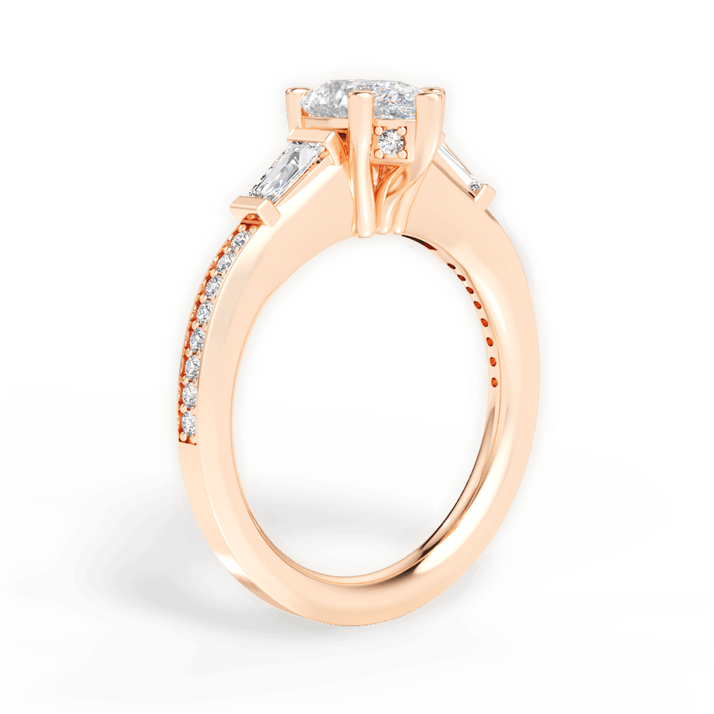 Katie Pear Cut Lab Grown Diamond 18Kt Rose Gold Engagement Ring - View 4