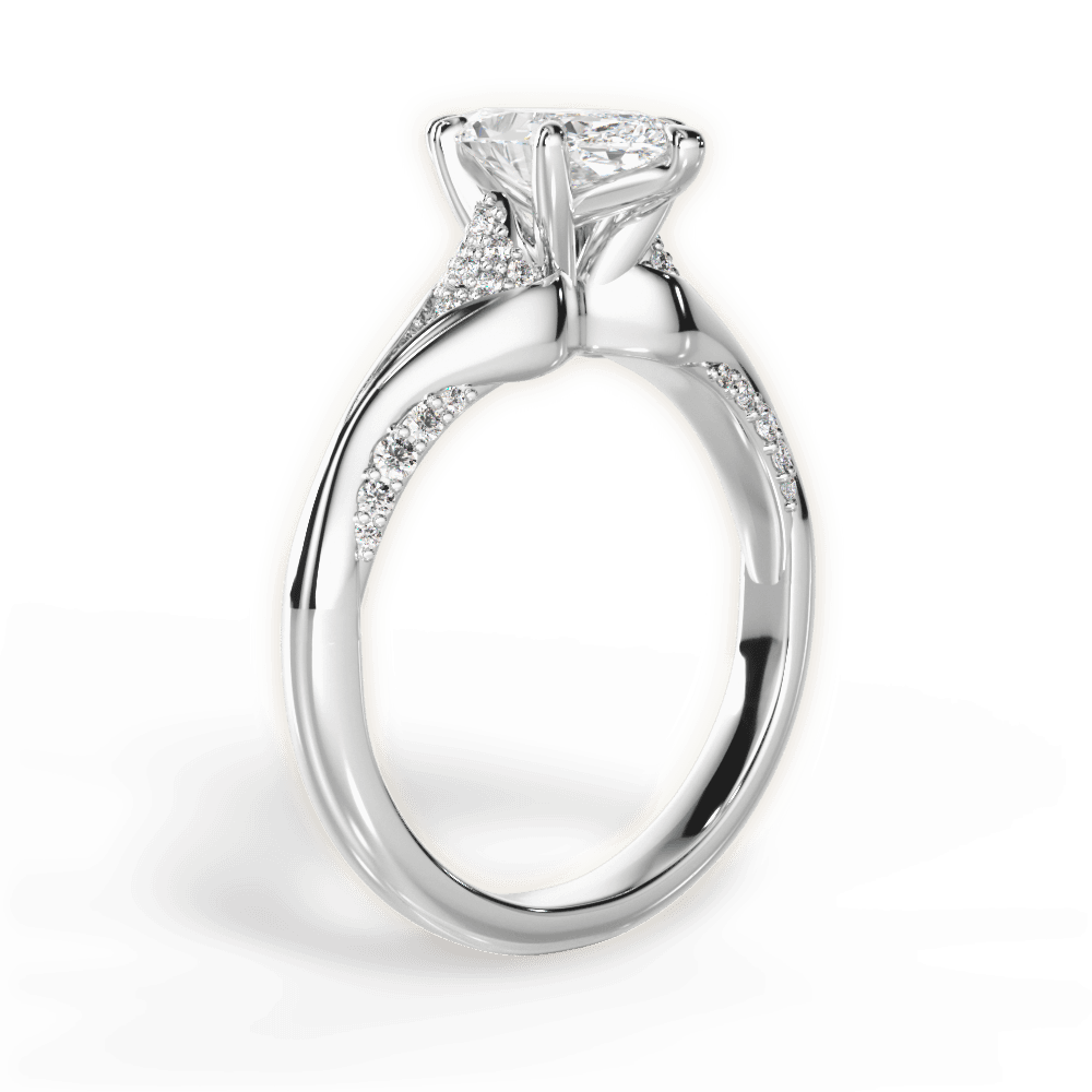 Isabel Marquise Cut Lab Grown Diamond Platinum Engagement Ring - View 2