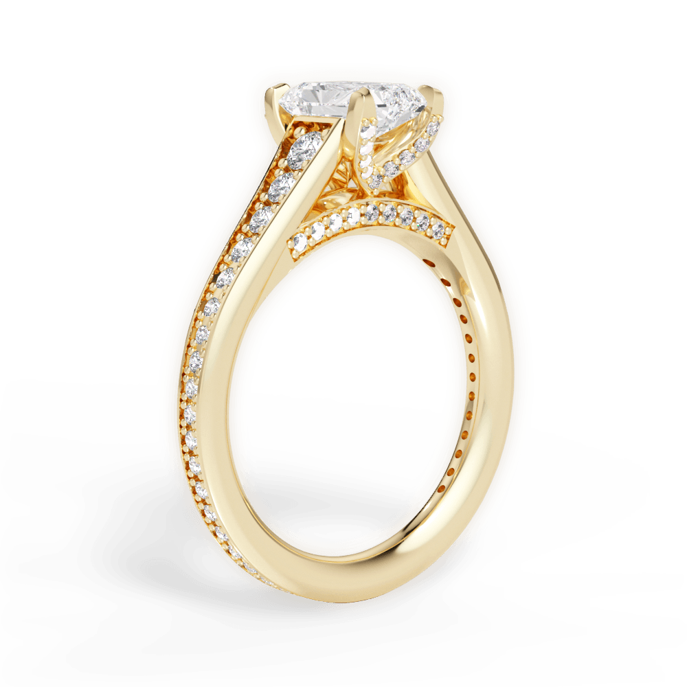 Leslie Radiant Cut Lab Grown Diamond 18Kt Yellow Gold Engagement Ring - View 3