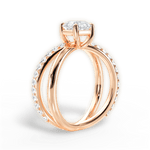 Jennifer Asscher Cut Lab Grown Diamond 18Kt Rose Gold Engagement Ring - View 4