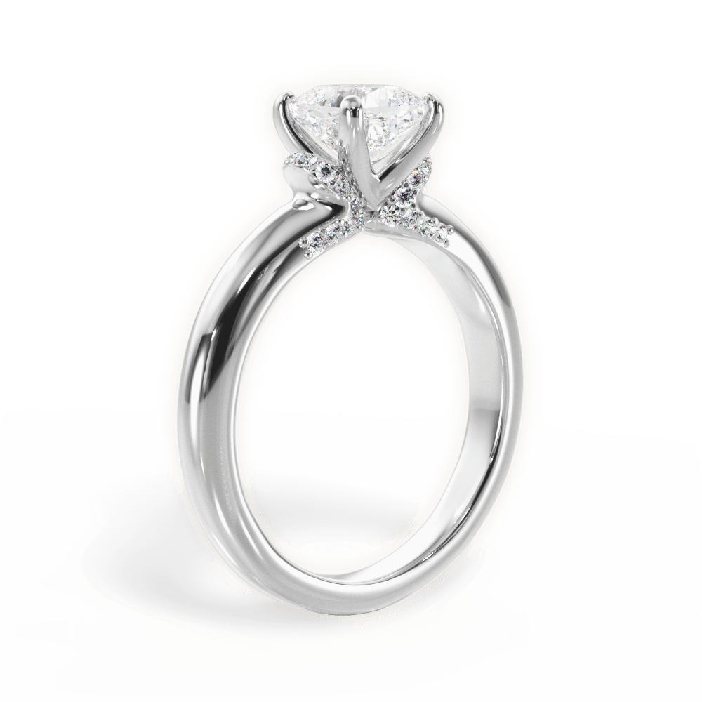 Florence Cushion Cut Lab Grown Diamond Platinum Engagement Ring - View 3